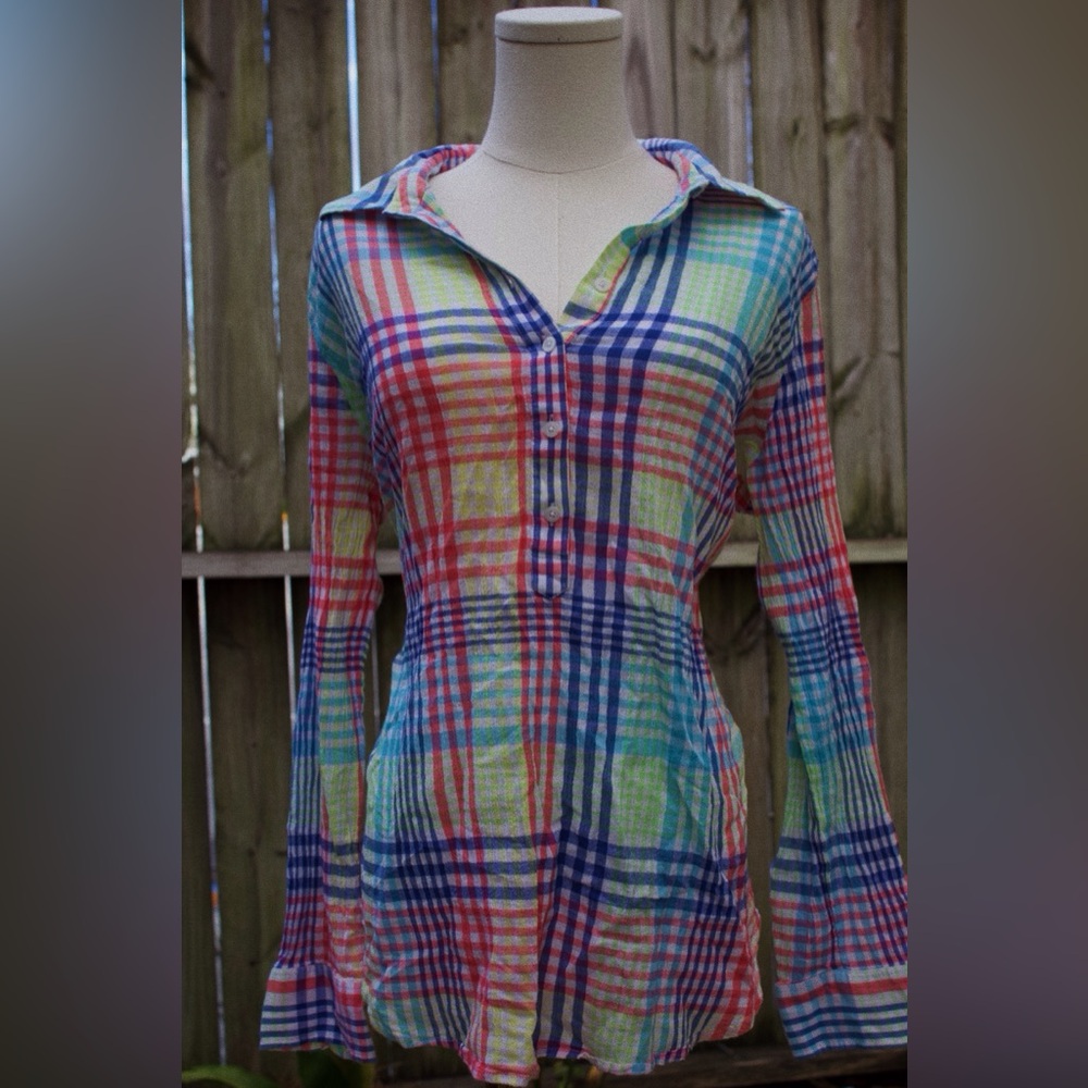 Plaid 1/4 Button Up